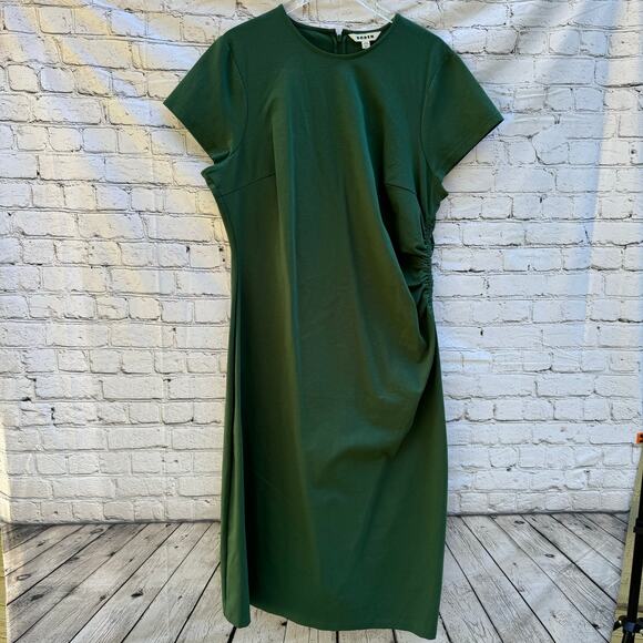 Boden Dresses & Skirts - Boden Dress Green Side Ruched Jersey Midi Size 20-22 R Versatile Holidays Event